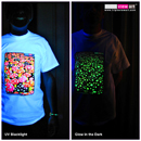 "Mushrooms" UV-Blacklight & Glow-In-The-Dark Mens T-shirt